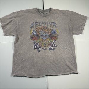 Metallica rock band grey short sleeve boxy tee size 2XL grunge punk